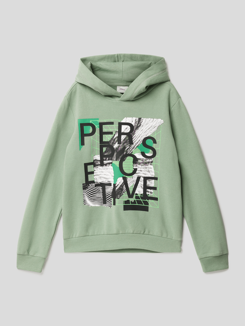 Hoodie mit Motiv-Print in schilf