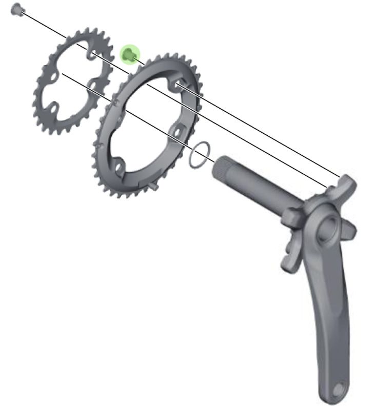Shimano XT FC-M8000 2-fach Kettenblattschrauben kaufen | Bike-Discount