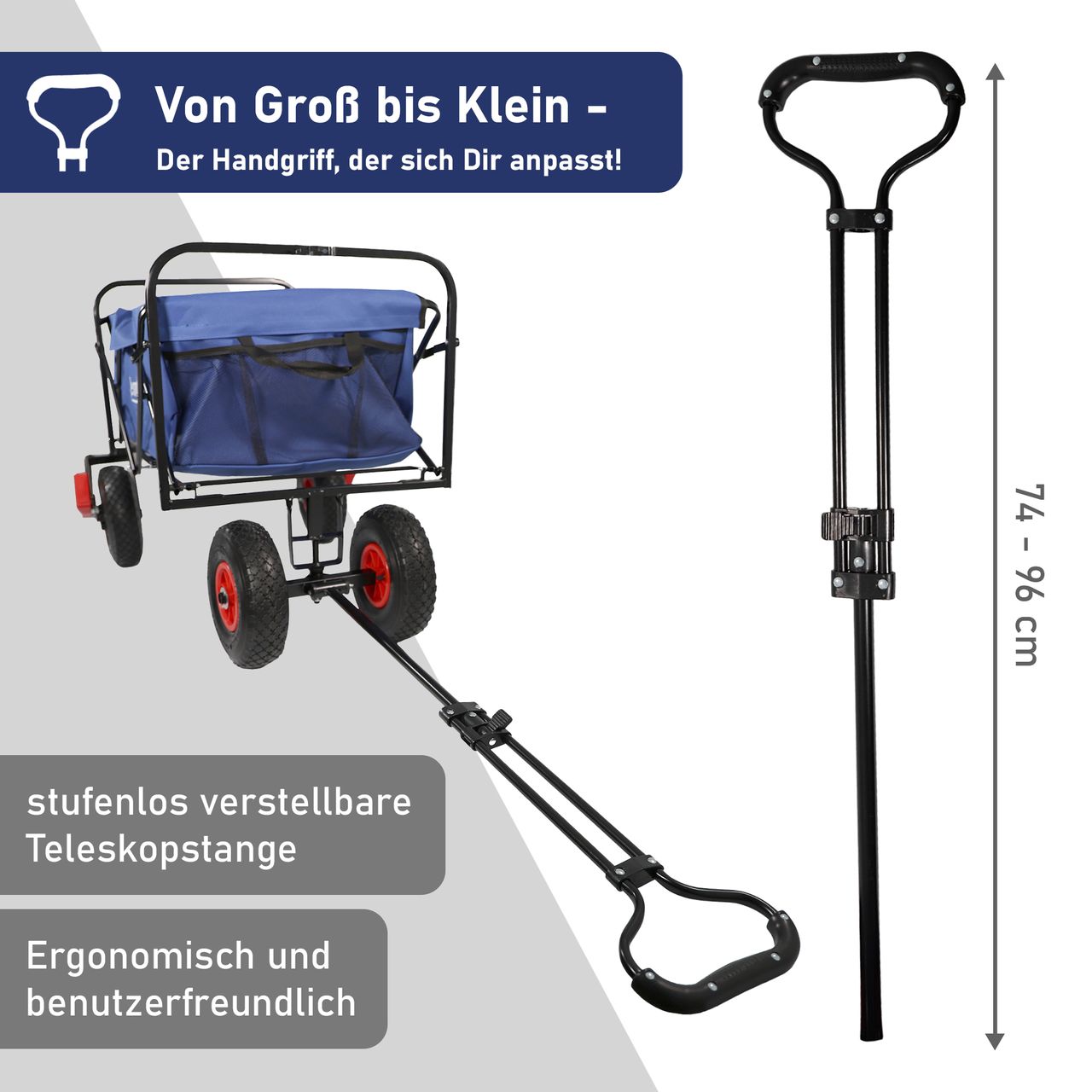 Lemodo Bollerwagen faltbar, blau