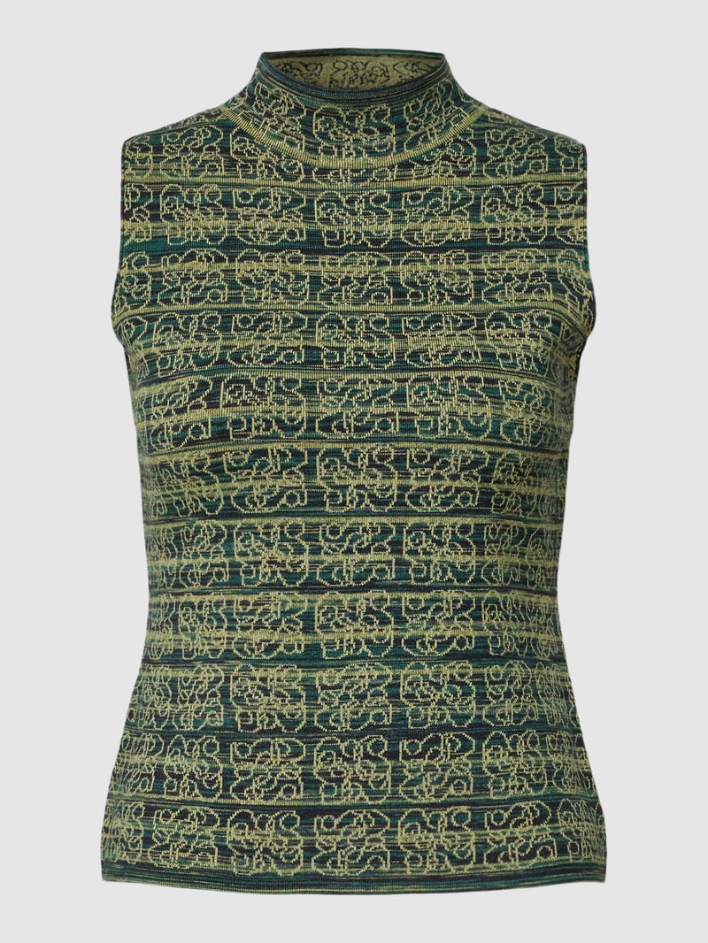 Strickpullover mit Turtleneck in bottle