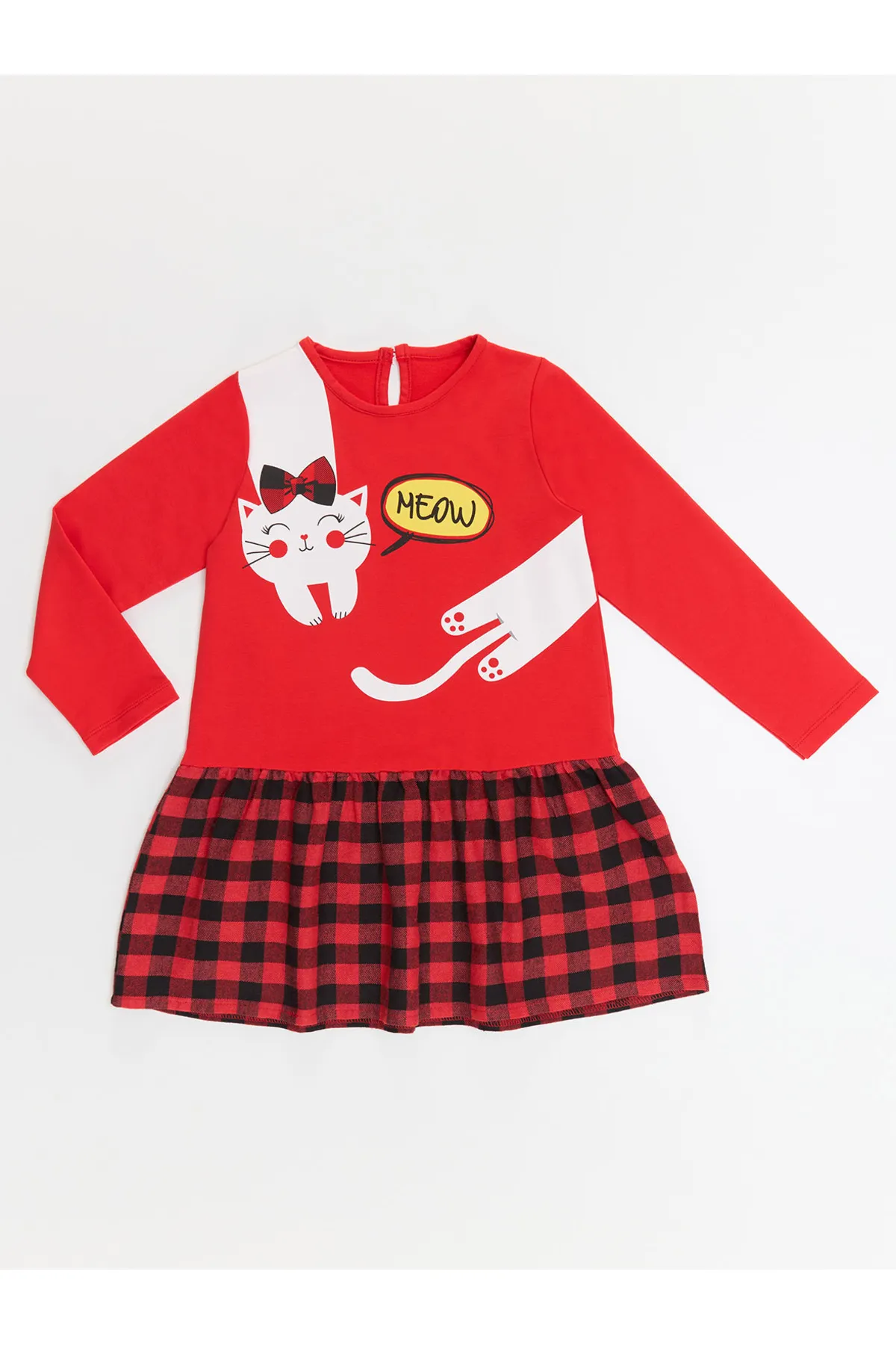 Denokids  Rotes kariertes Kleid für Mädchen von White Cat