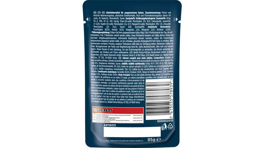 PURINA GOURMET Perle Duetto mit Lachs und Seelachs 85 g