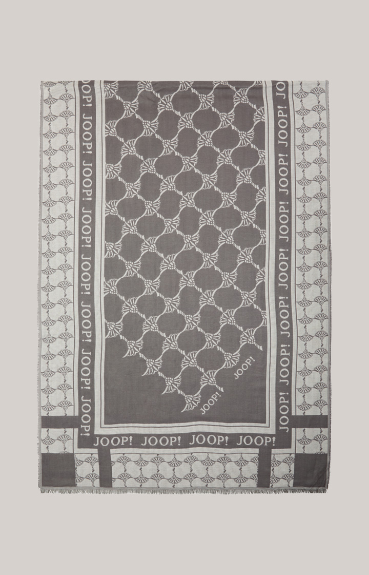 Jacquard-Schal in Grau/Creme