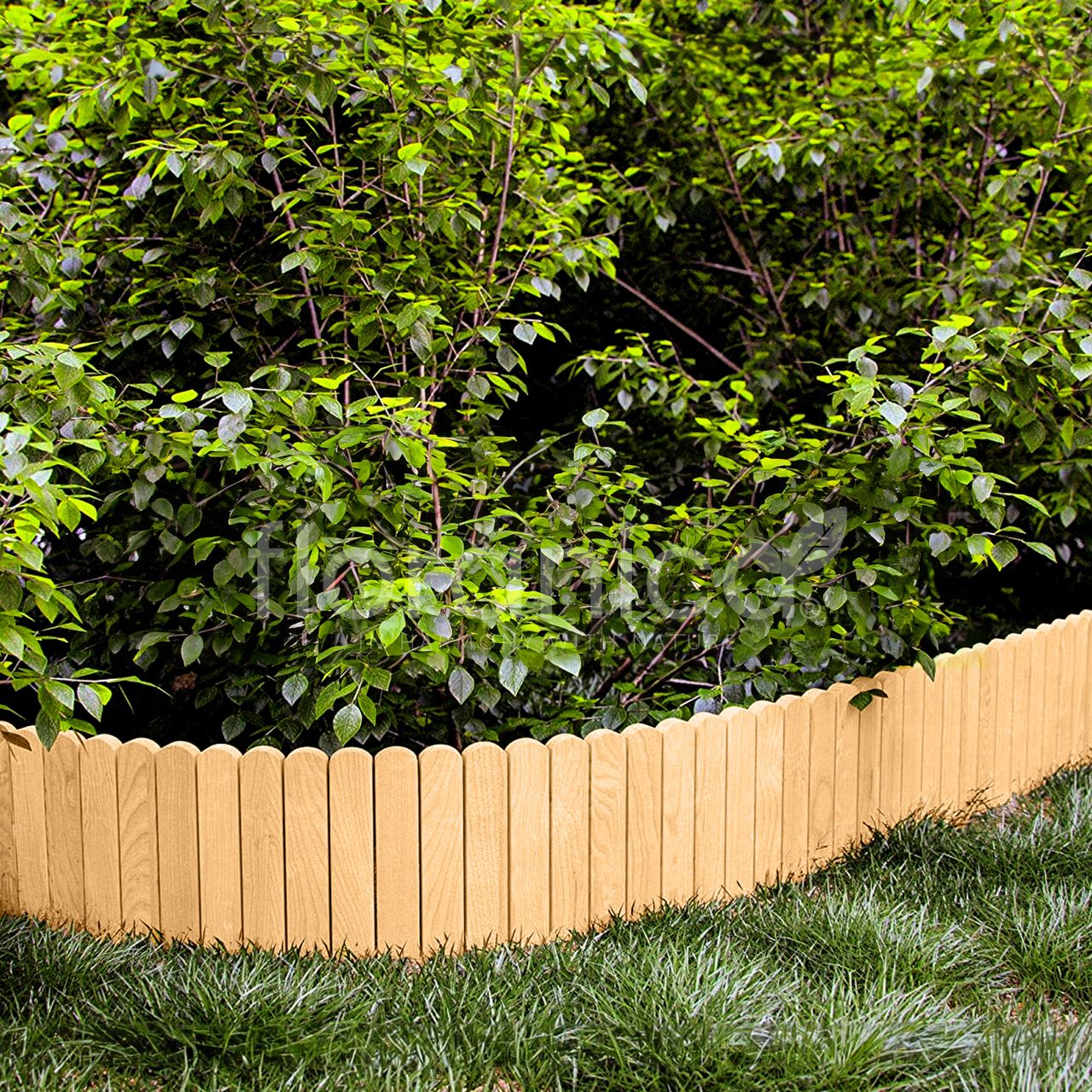 Pemicont Rollborder Flexibler Holzzaun Rolborder Beeteinfassung Rasenkante Gartenzaun