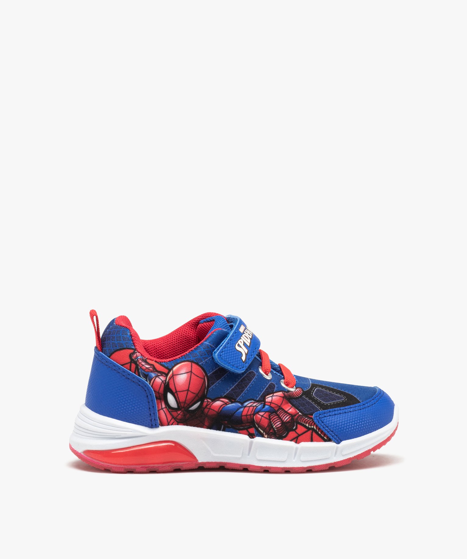 Baskets en toile avec semelle clignotante Garçon - Spiderman bleu | GEMO