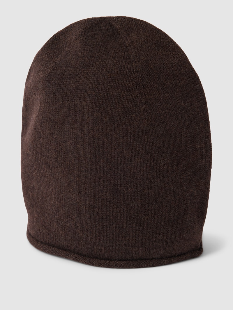 Strickmütze aus Kaschmir in schokobraun meliert