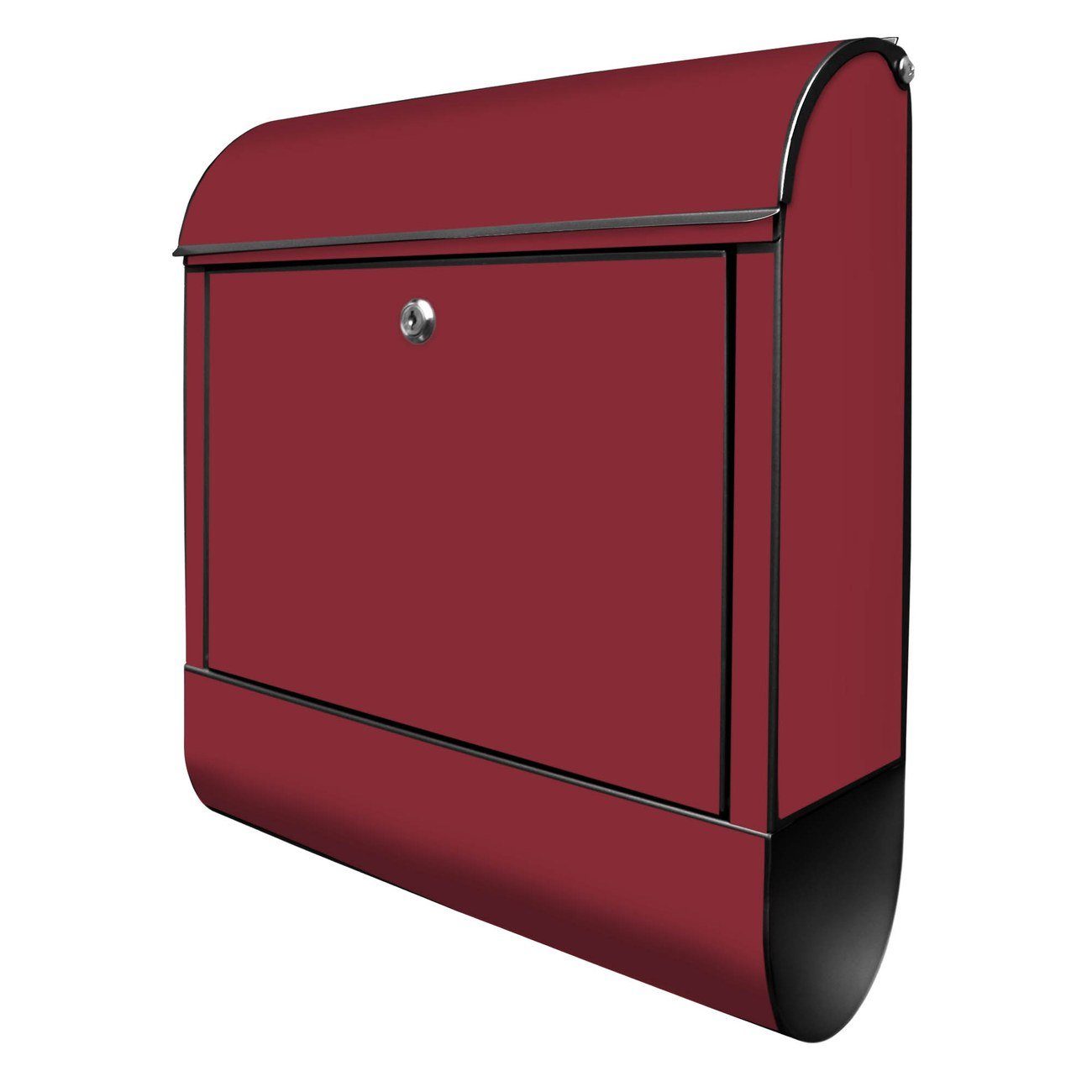 banjado Wandbriefkasten Stahl Burgund (Wandbriefkasten witterungsbeständig, pulverbeschichtet, mit Zeitungsfach), 39 x 47 x 14cm