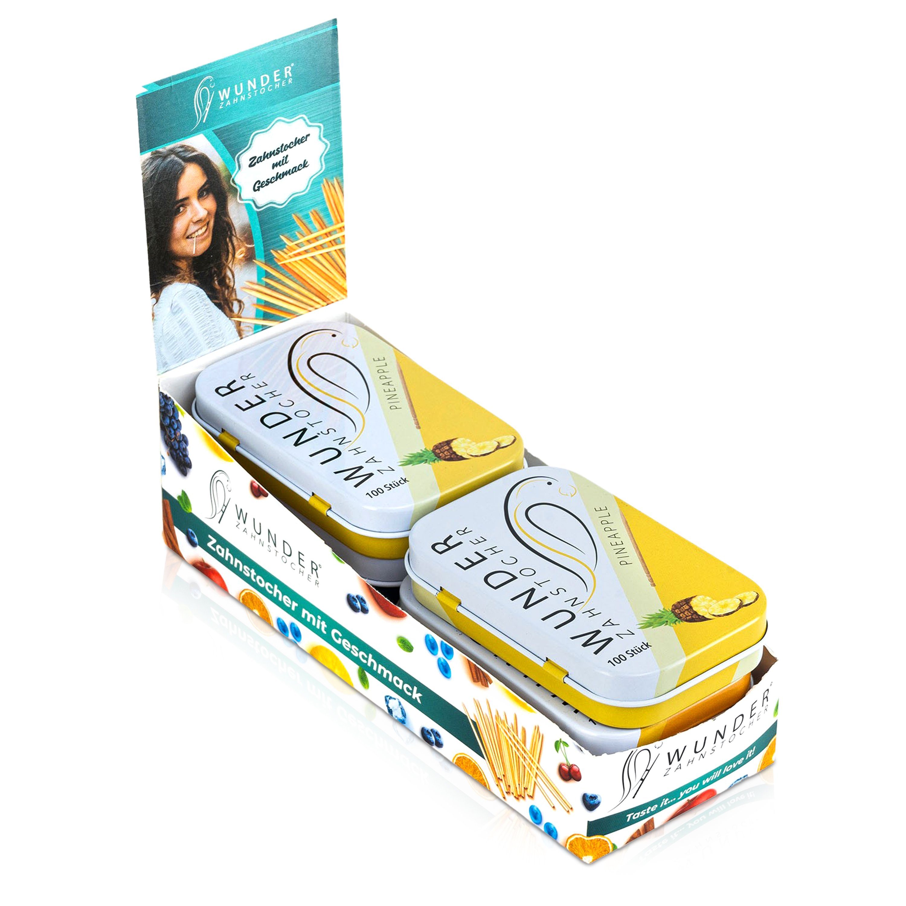 Wunder Zahnstocher Mundpflegecenter Wunder Zahnstocher Display 6er Pack Ananas DS