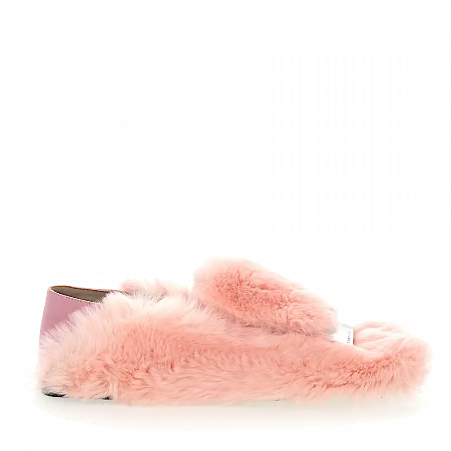 Sergio Rossi - Slipper A77990 Kaninchenfell Metallspange rosa - pink