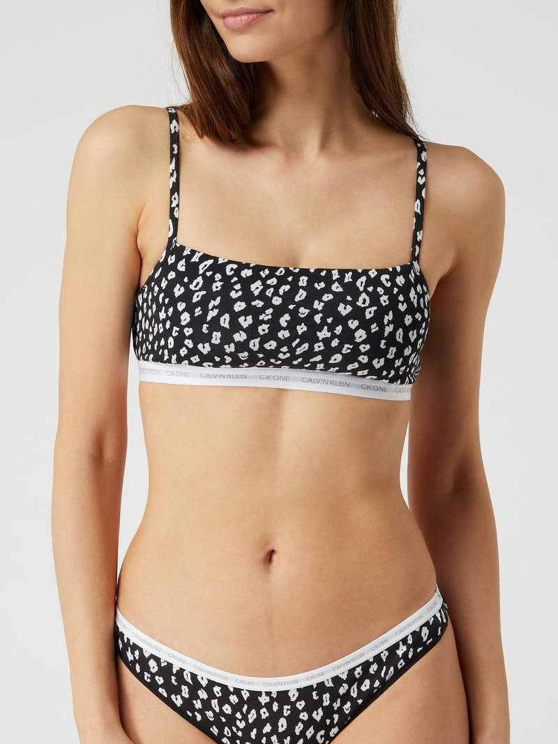 Bralette aus Baumwollmischung im 2er-Pack in schwarz