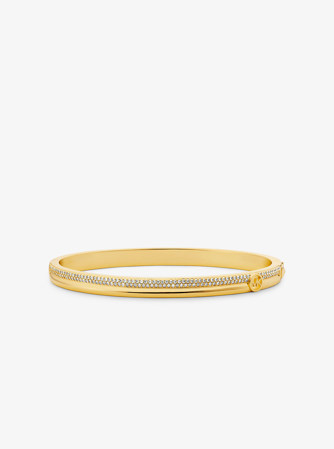 Precious Metal-Plated Brass Pavé Bangle - GOLD