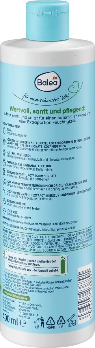 Shampoo Natural Beauty Bio-Hibiskus-Extrakt und Cocosmilch, 400 ml