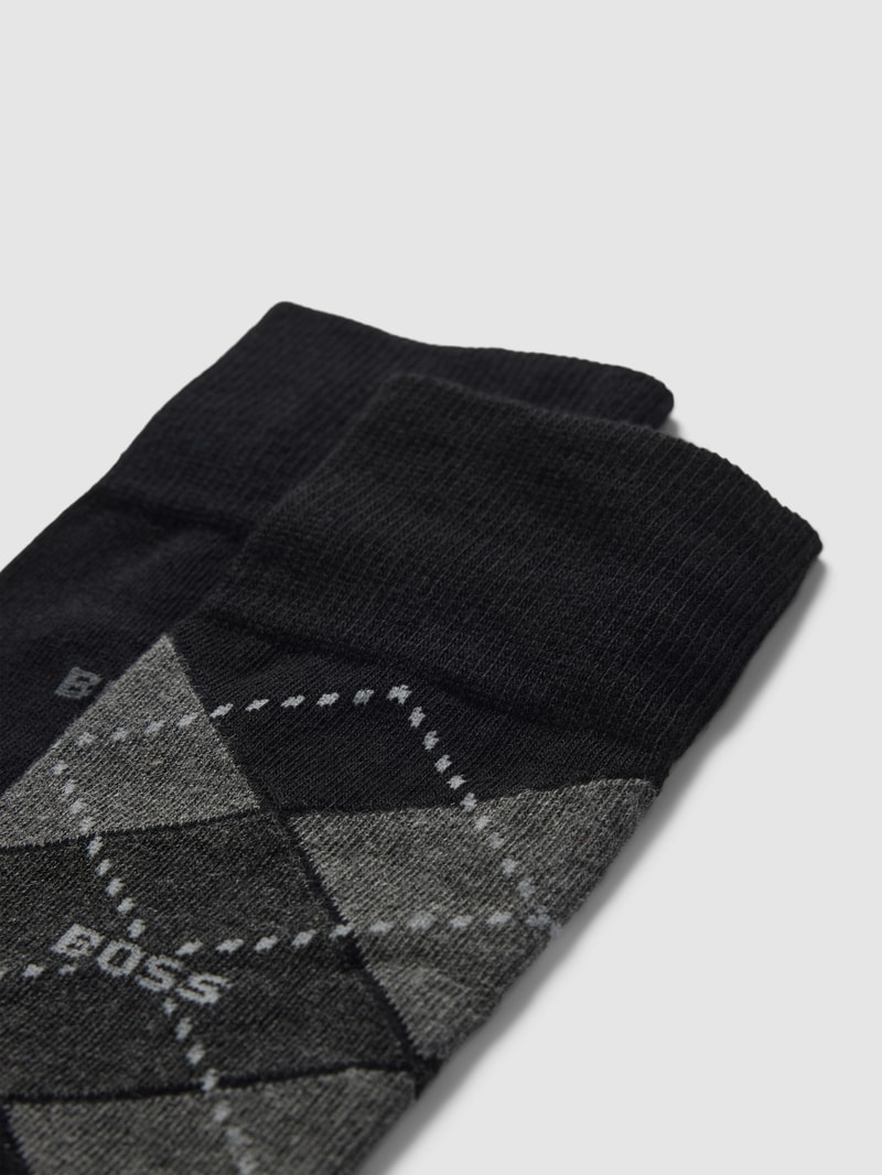 Socken mit Label-Detail im 2er-Pack in schwarz