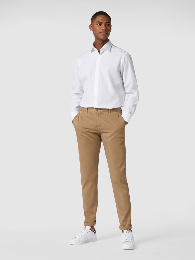Regular Fit Business-Hemd aus Popeline in weiß