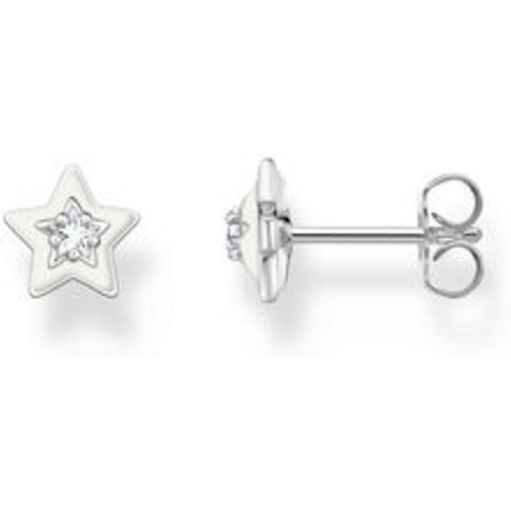 Thomas Sabo Boucles d'oreilles à fermoir à poussette Argent, Émail Boucles d'oreilles