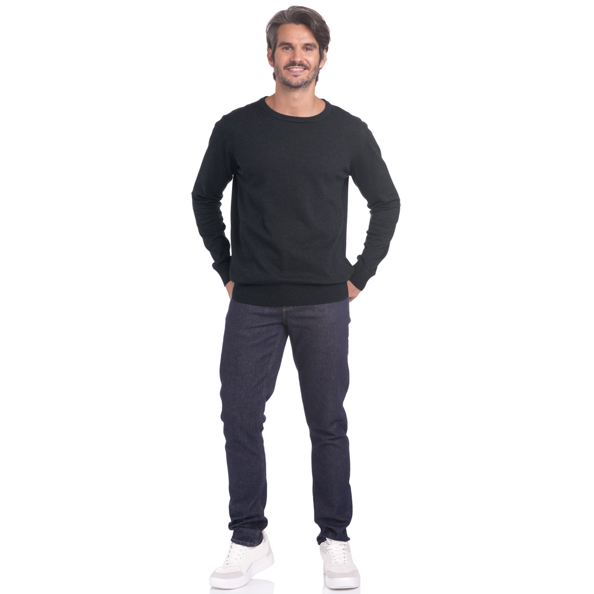 Herren Feinstrickpullover mit Rundhals