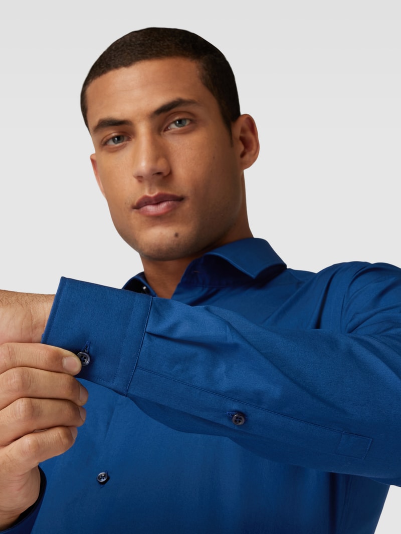 Regular Fit Business-Hemd mit Kentkragen Modell 'Kenno' in marineblau