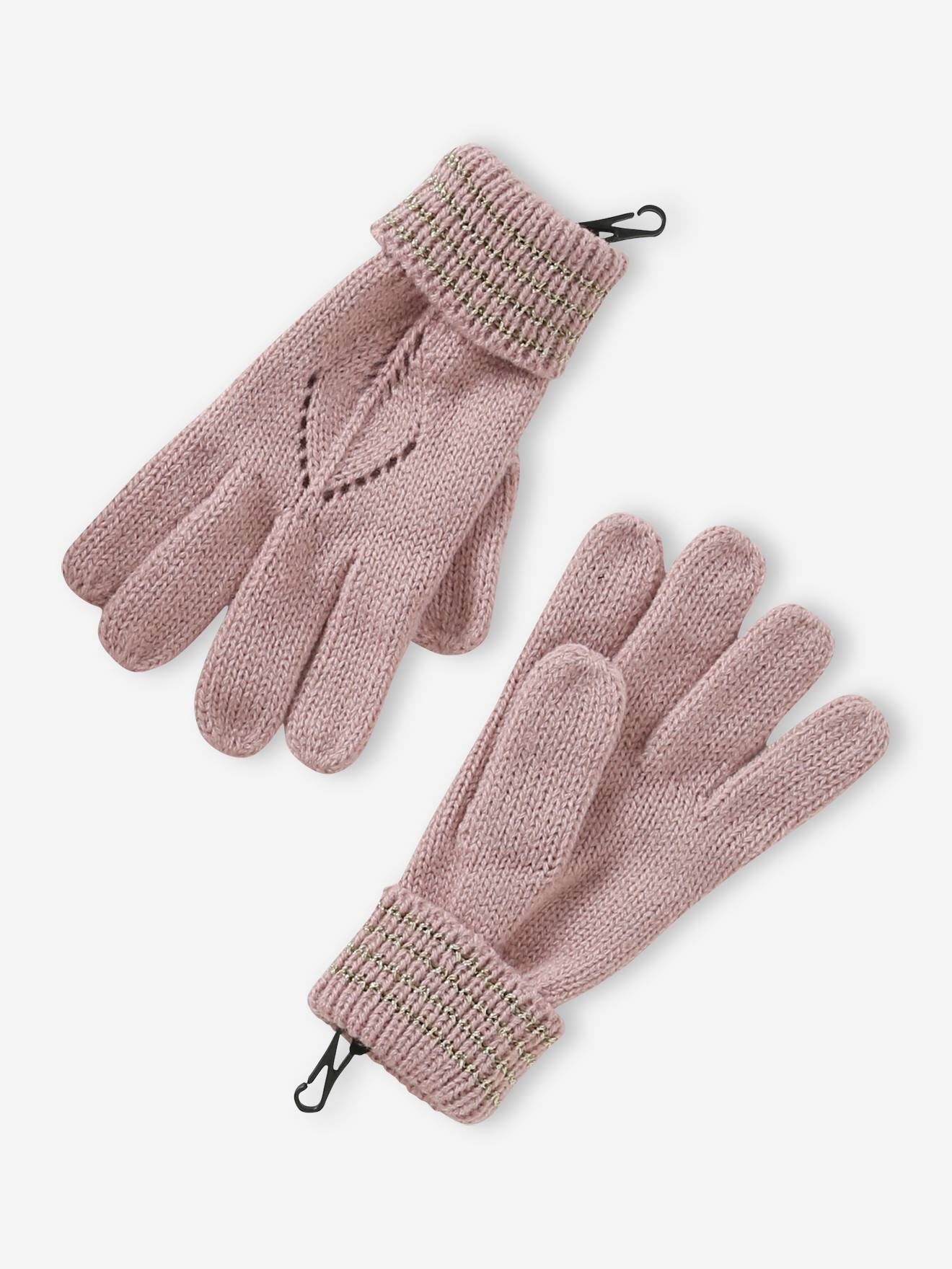 Vertbaudet Mädchen-Set: Mütze, Schal & Handschuhe - pudrig rosa