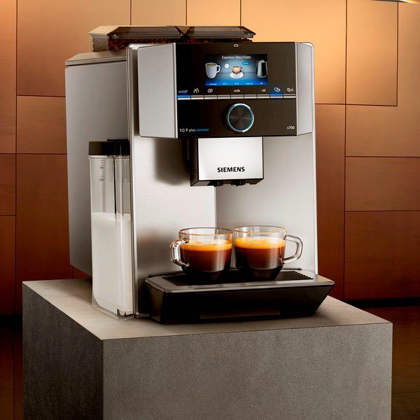 SIEMENS Kaffeevollautomat EQ.9 plus connect s500 TI9558X1DE, extra leise, automatische Reinigung, bis zu 10 individuelle Profile
