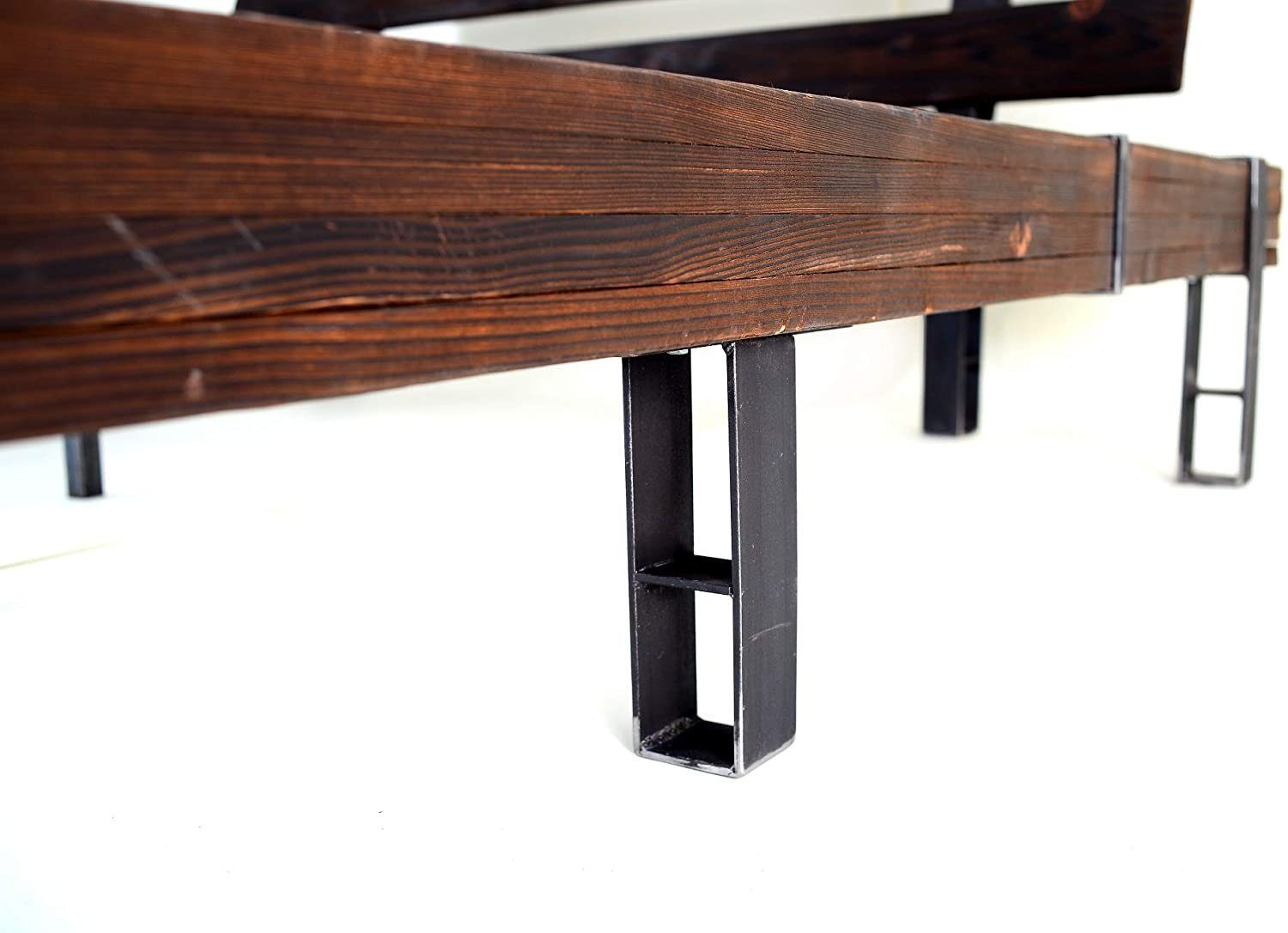 CHYRKA Massivholzbett Massivholzbett LL LEMBERG Balkenbett Doppelbett Loft Vintage Industrie Design Handmade Holz Metall