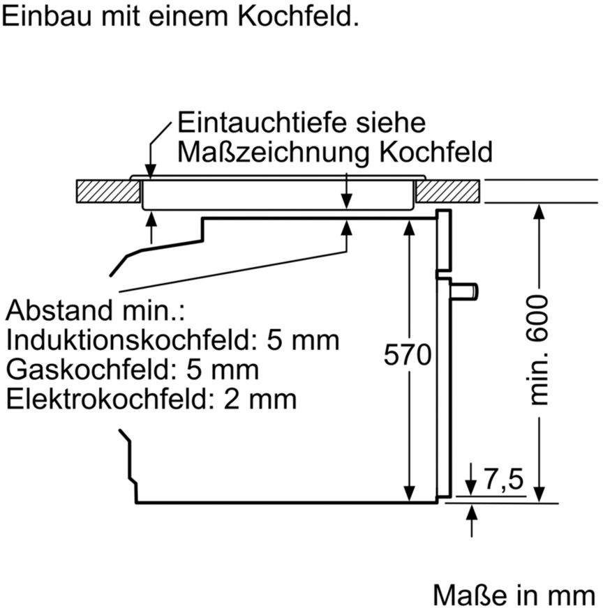 BOSCH Einbaubackofen 4 HBA533BB1, mit Teleskopauszug nachrüstbar, ecoClean Direct