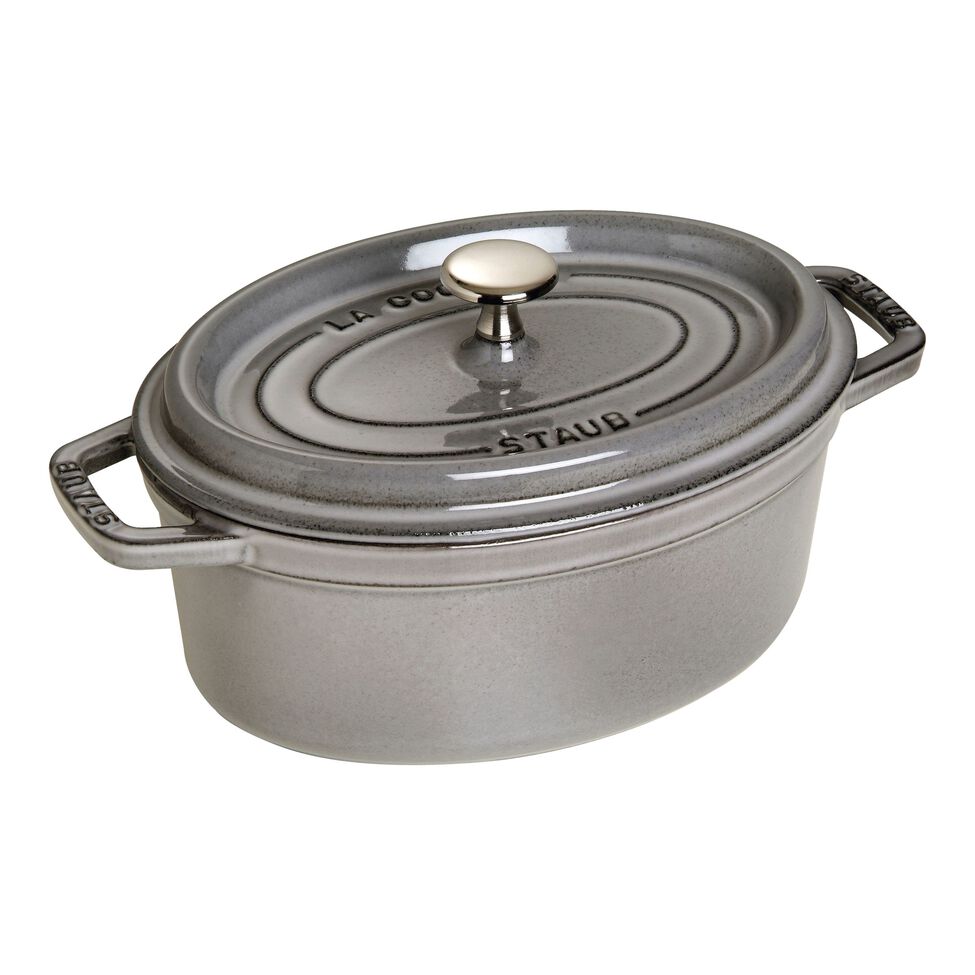 Cocotte 23 cm, oval, Graphit-Grau, Gusseisen