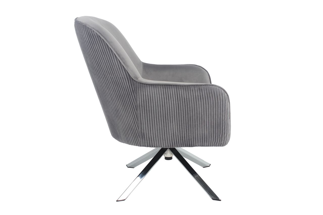 Happy Home Happy Home Drehsessel mit Samtbezug HWP63-GRA grau
