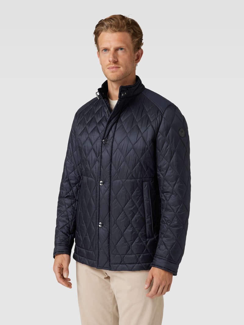 Steppjacke mit Stehkragen Modell 'Clayson' in marineblau