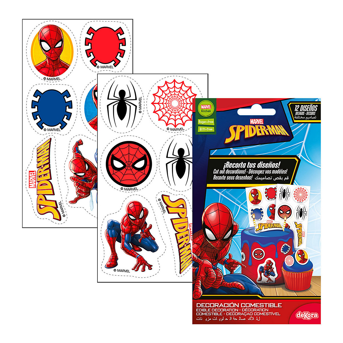 Essbare Mini-Tortenaufleger Spiderman