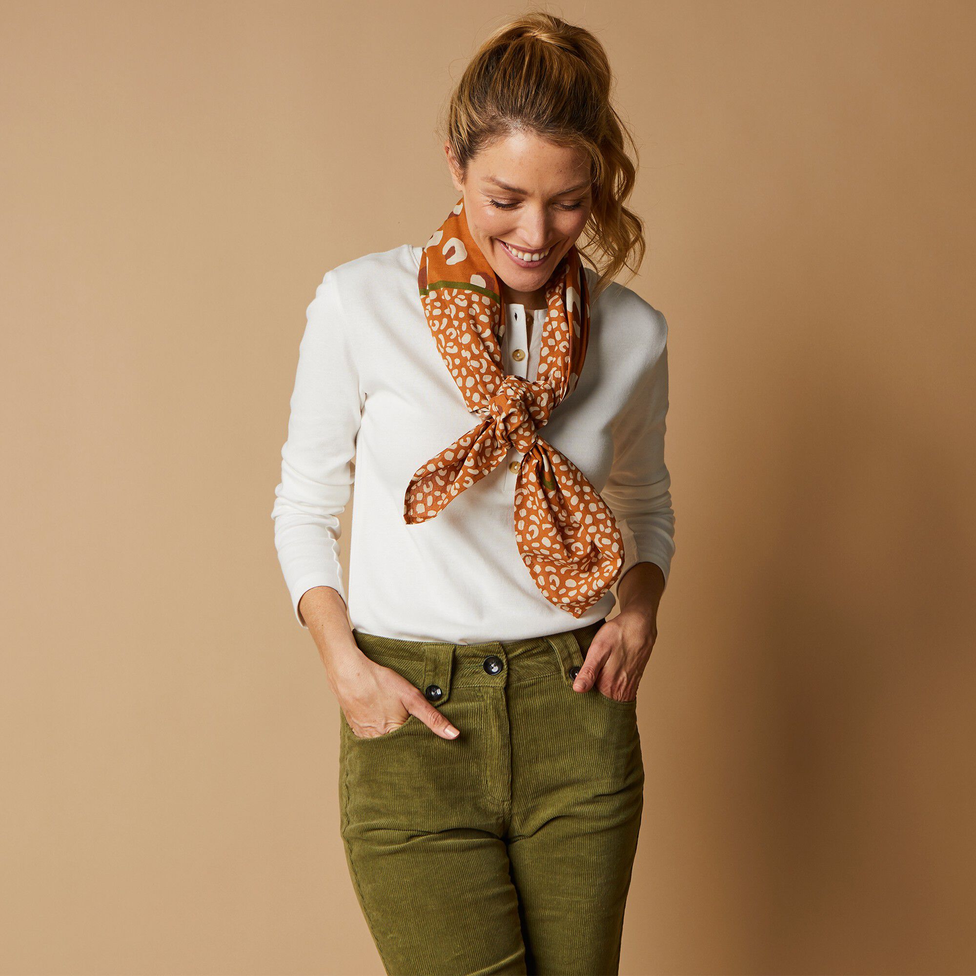 Foulard carré imprimé Savana