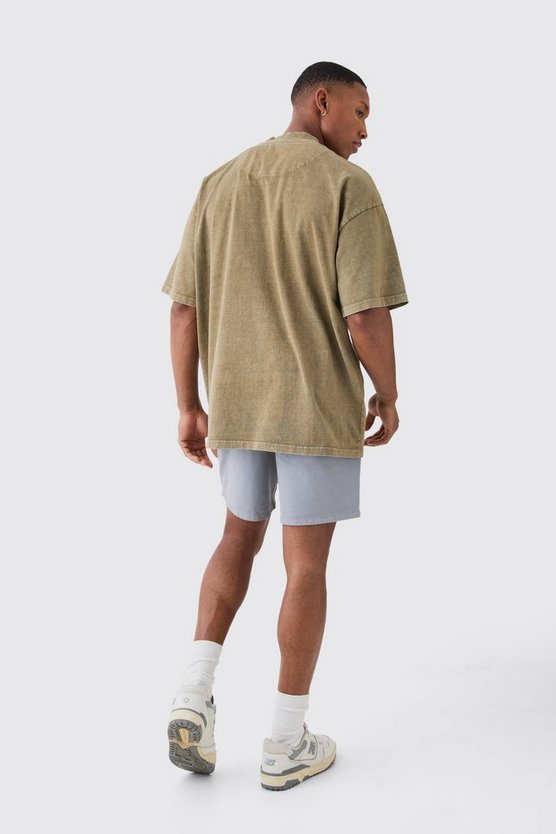 Kurze lockere Shorts in Grau