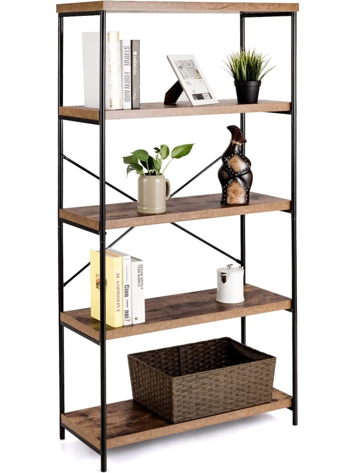 COSTWAY Bücherregal mit 5 Ebenen in Braun günstig kaufen 160 cm