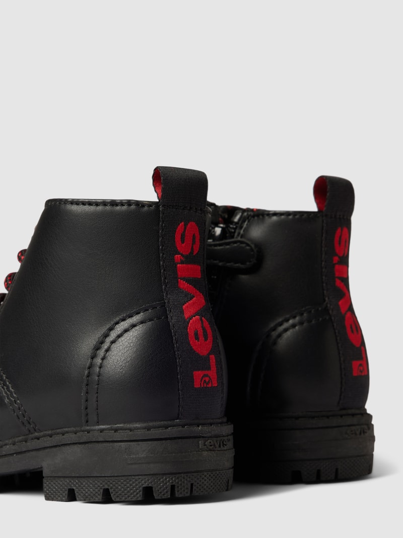 Schnürboots mit Label-Print Modell 'CATHERINE' in schwarz