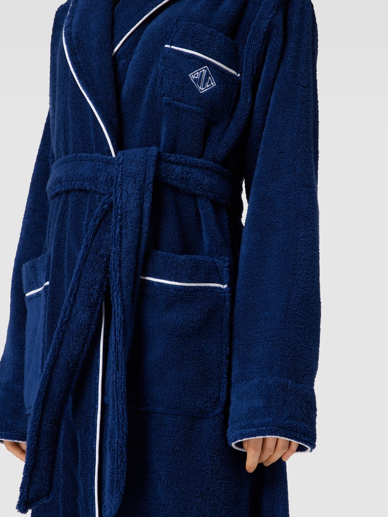 Bademantel mit Kontraststreifen in marineblau