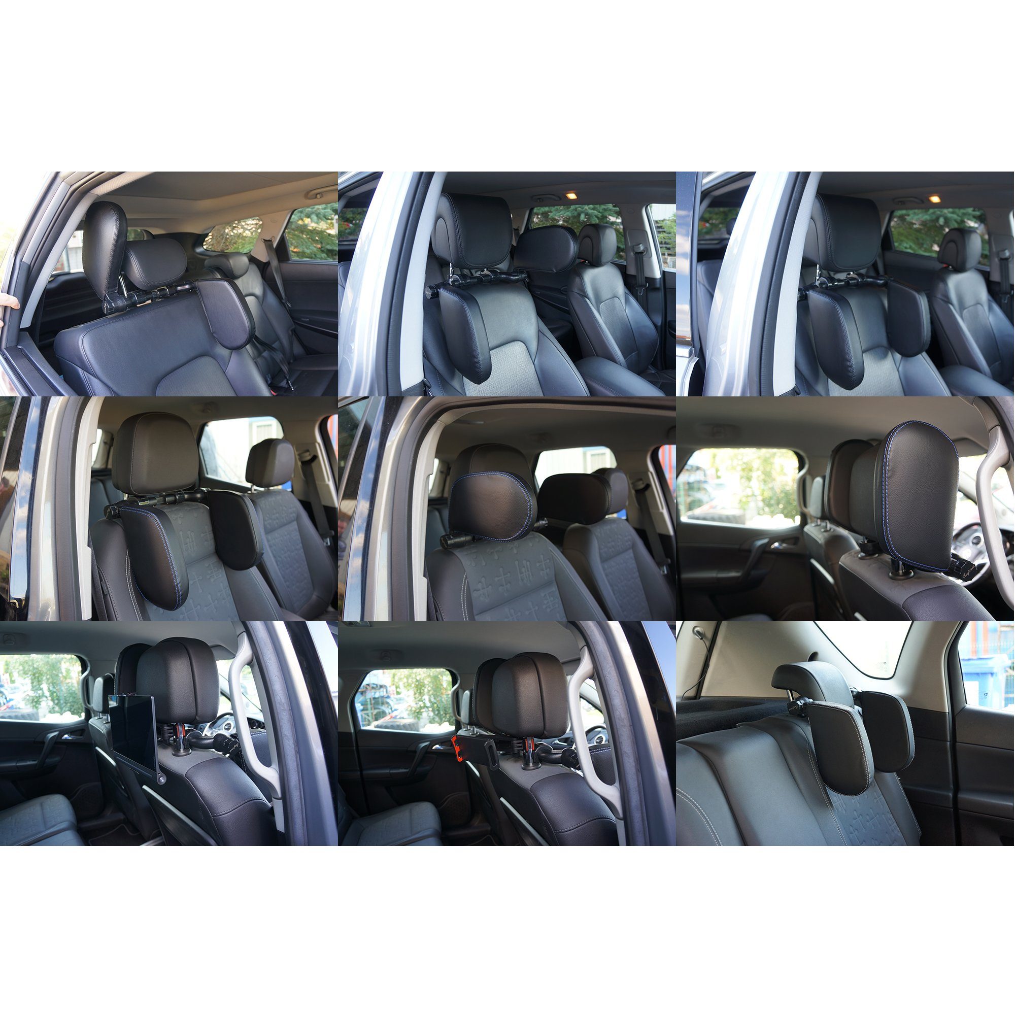 EasyTravel EasyTravel ergonomisches Auto Reise Kopfkissen - Kunstleder beige / Camping Sat-Anlage