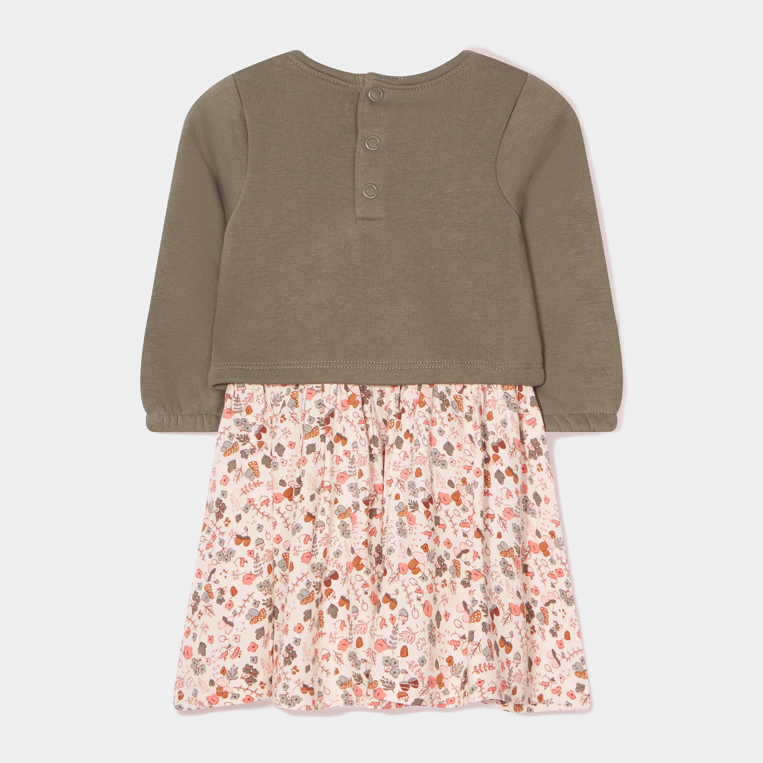 Robe effet 2-en-1 évasée Creeks ecru bébé fille | La Halle