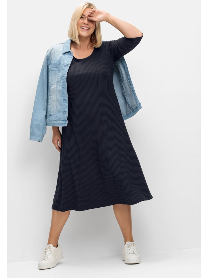 sheego Shirtkleid in tiefblau günstig kaufen 46