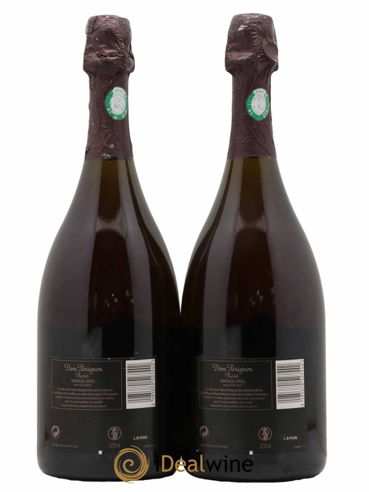 Brut Dom Pérignon  2003 - Lot de 2 Bouteilles