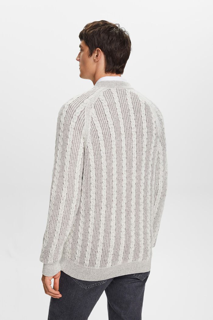 Zopfstrick-Cardigan mit Reißverschluss