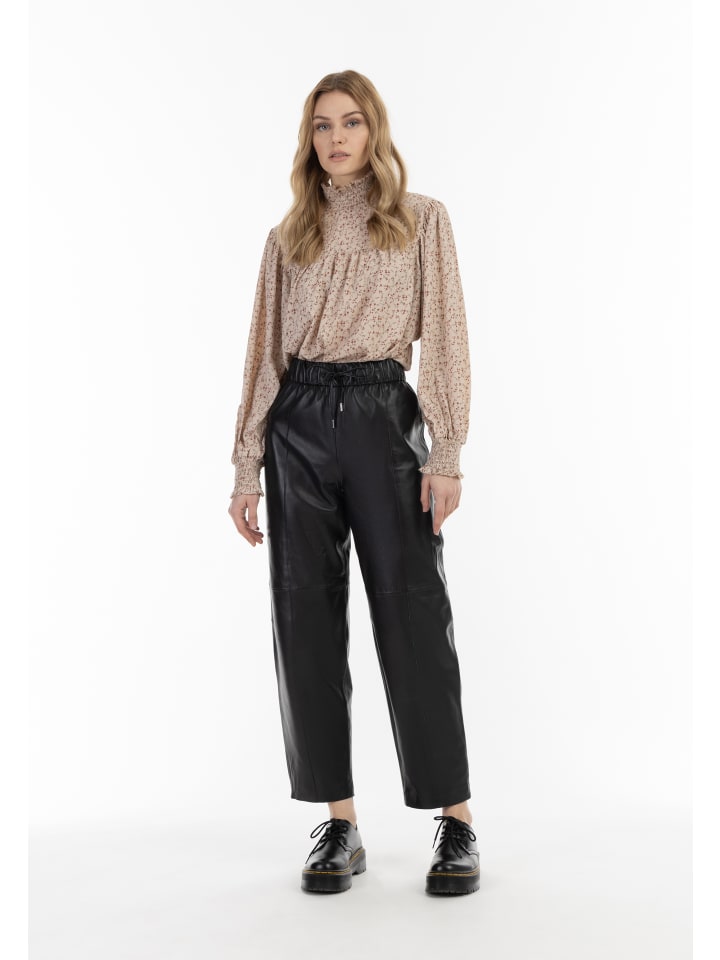 DreiMaster Vintage Lederhose in Schwarz günstig kaufen XS