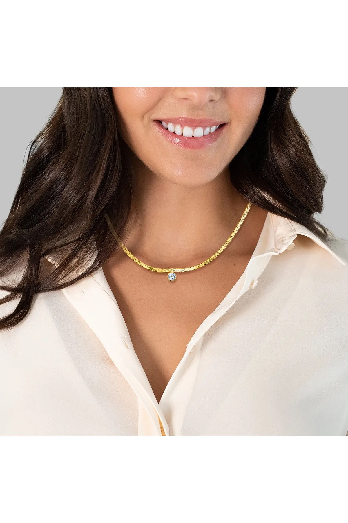 eastside  Edelstahlhalskette Kette mit Anhänger Edelstahl gelbgold Zirkonia weiß