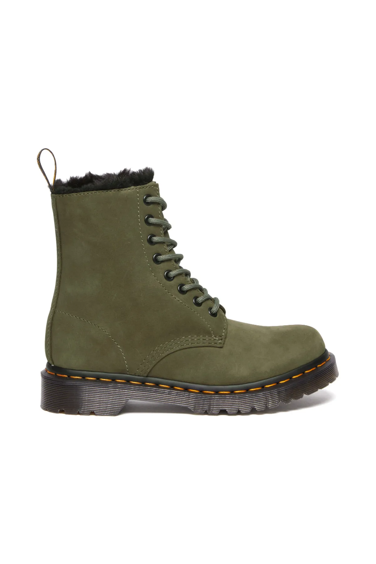Dr. Martens  Stiefel & Booties Damen / Mädchen Olive Buffbuck & Black Milo Fur