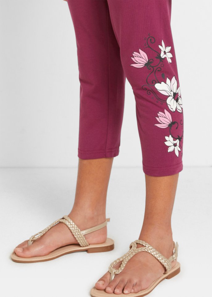 Mädchen 3/4 Leggings mit Bio-Baumwolle (2er Pack)