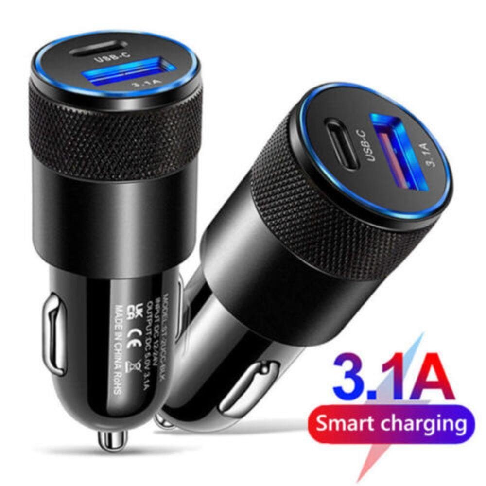 Gravizone Auto Ladegerät USB Typ C Ladeadapter KFZ Zigarettenanzünder KFZ-Adapter Usb zu Usb