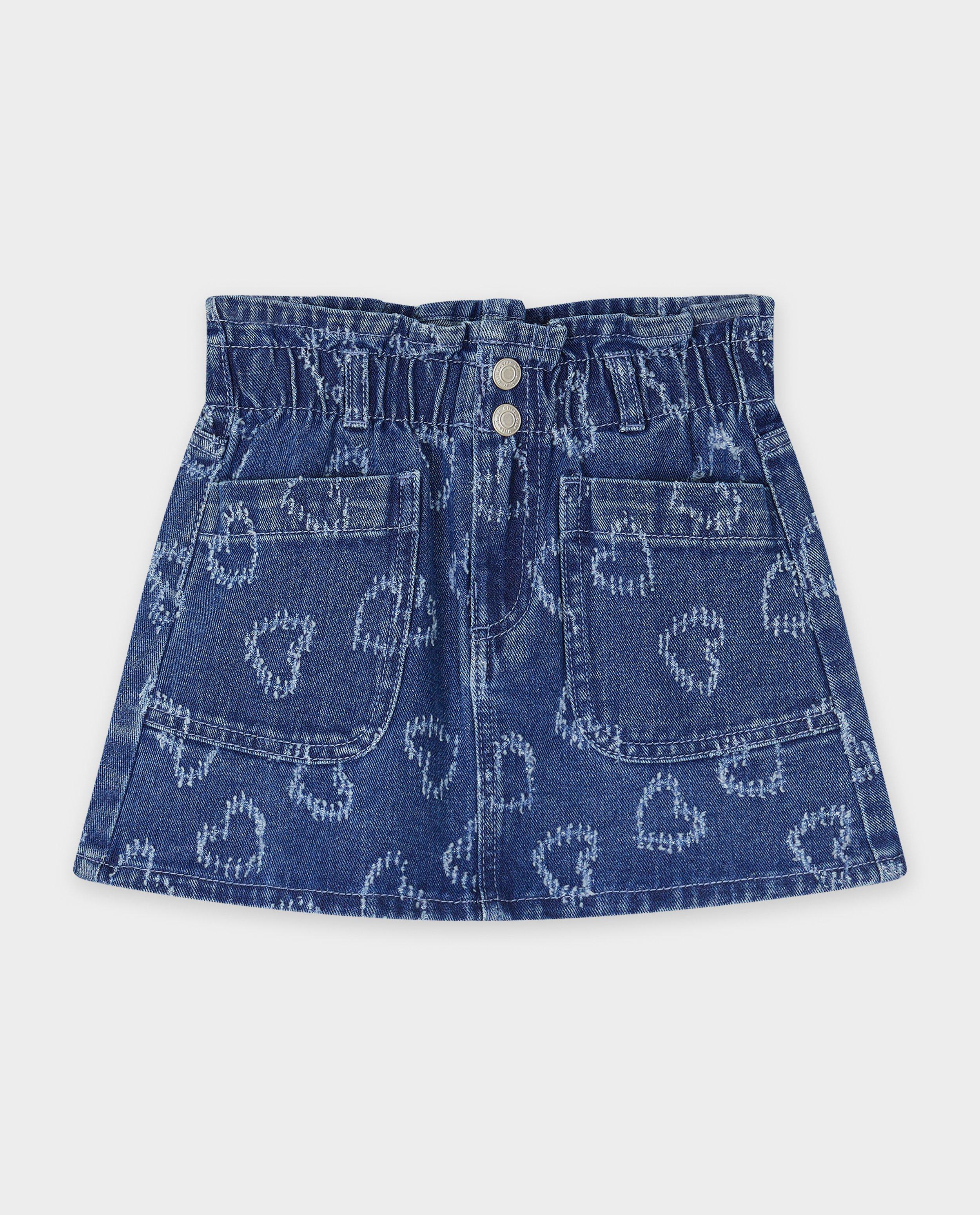Fustă din denim Milla Star cu model de inimă albastră
