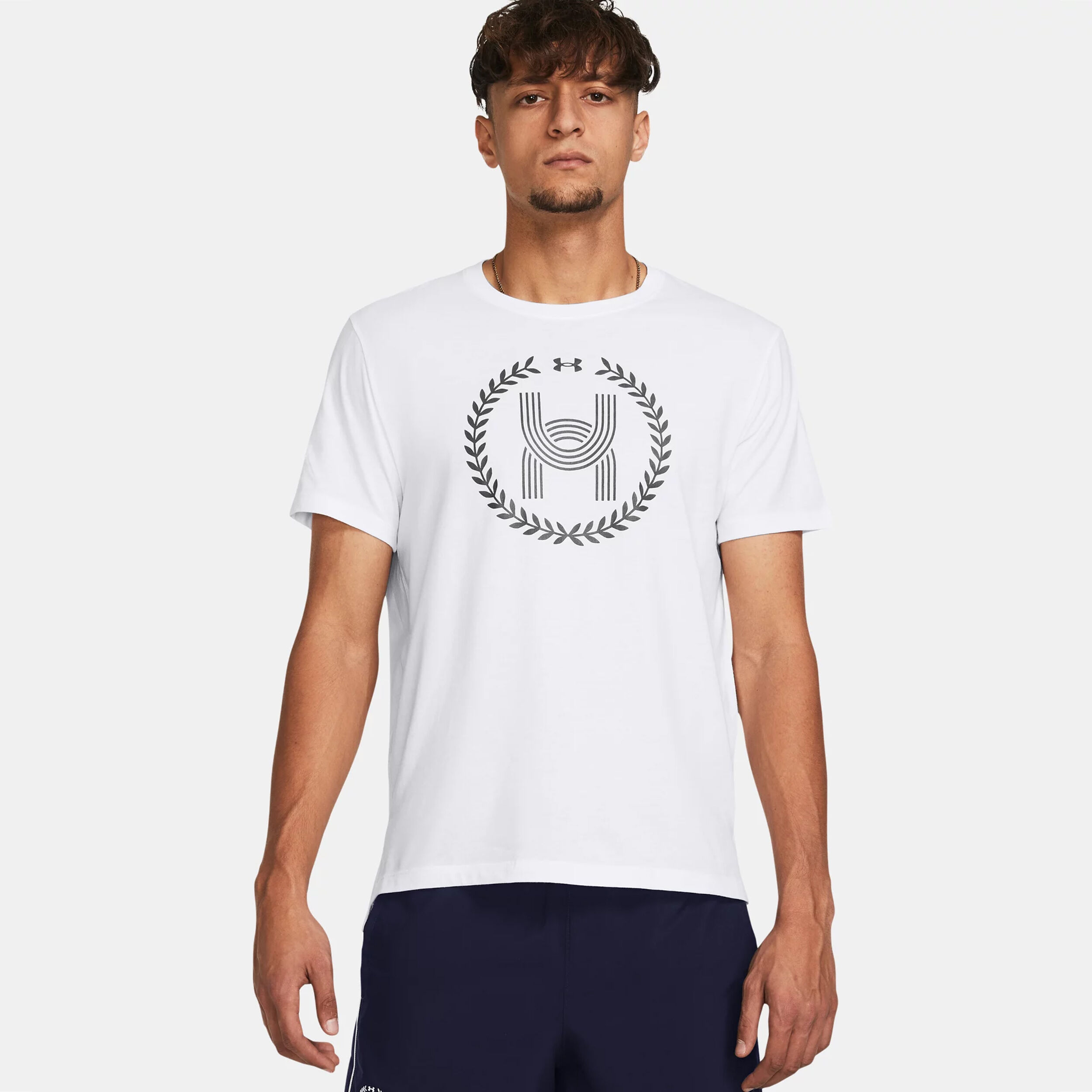 Run Everywhere Wreath SS Laufshirt Herren - Weiß, Grau