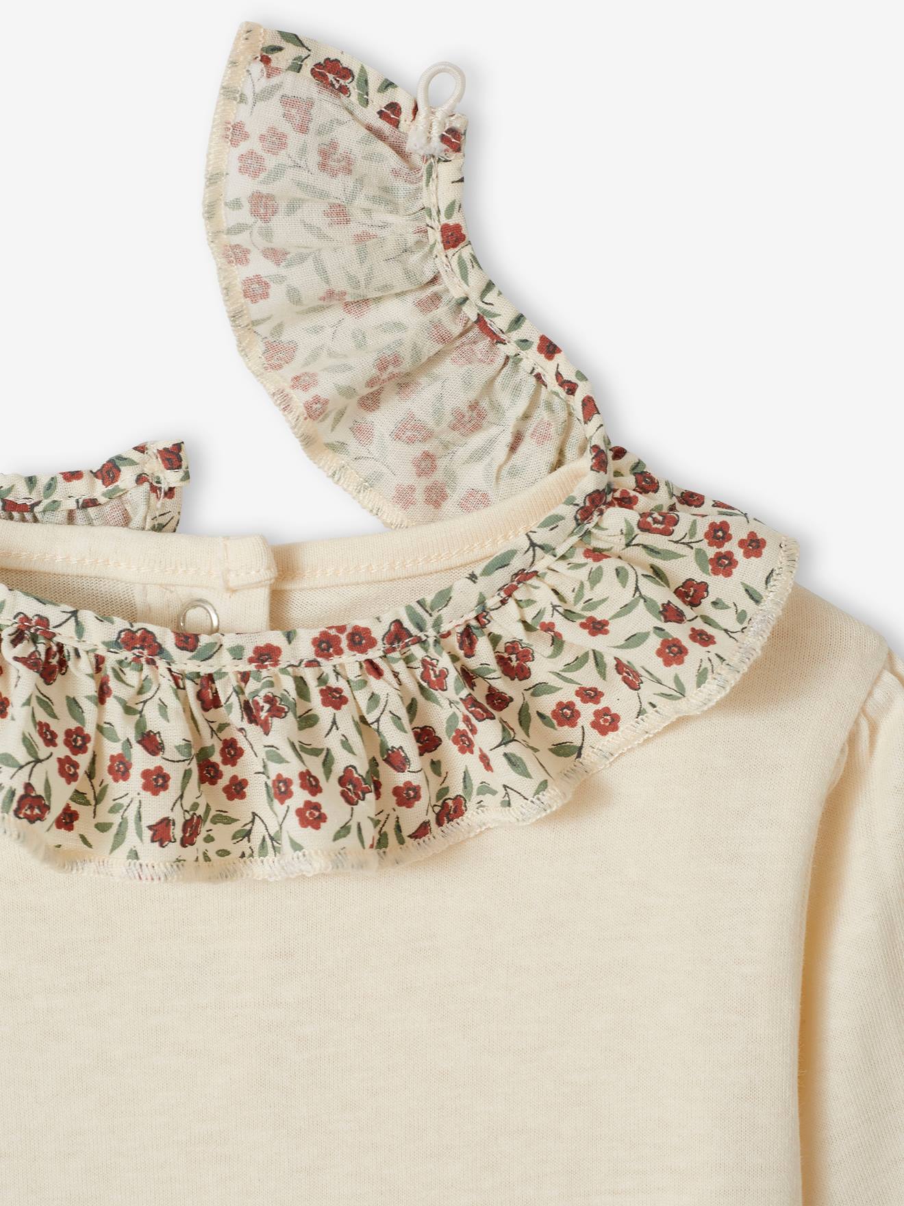 Vertbaudet Baby Shirt mit Kragen zum Wechseln - wollweiß