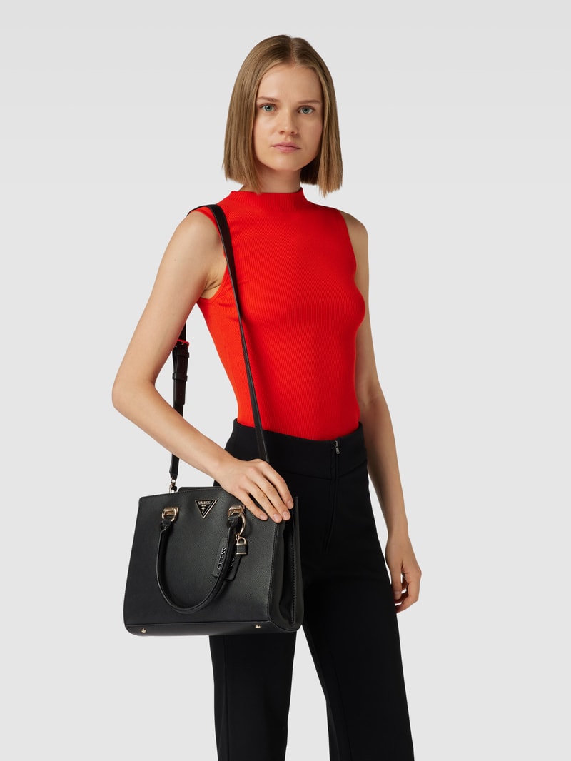 Satchel Bag mit Label-Details Modell 'NOELLE' in schwarz