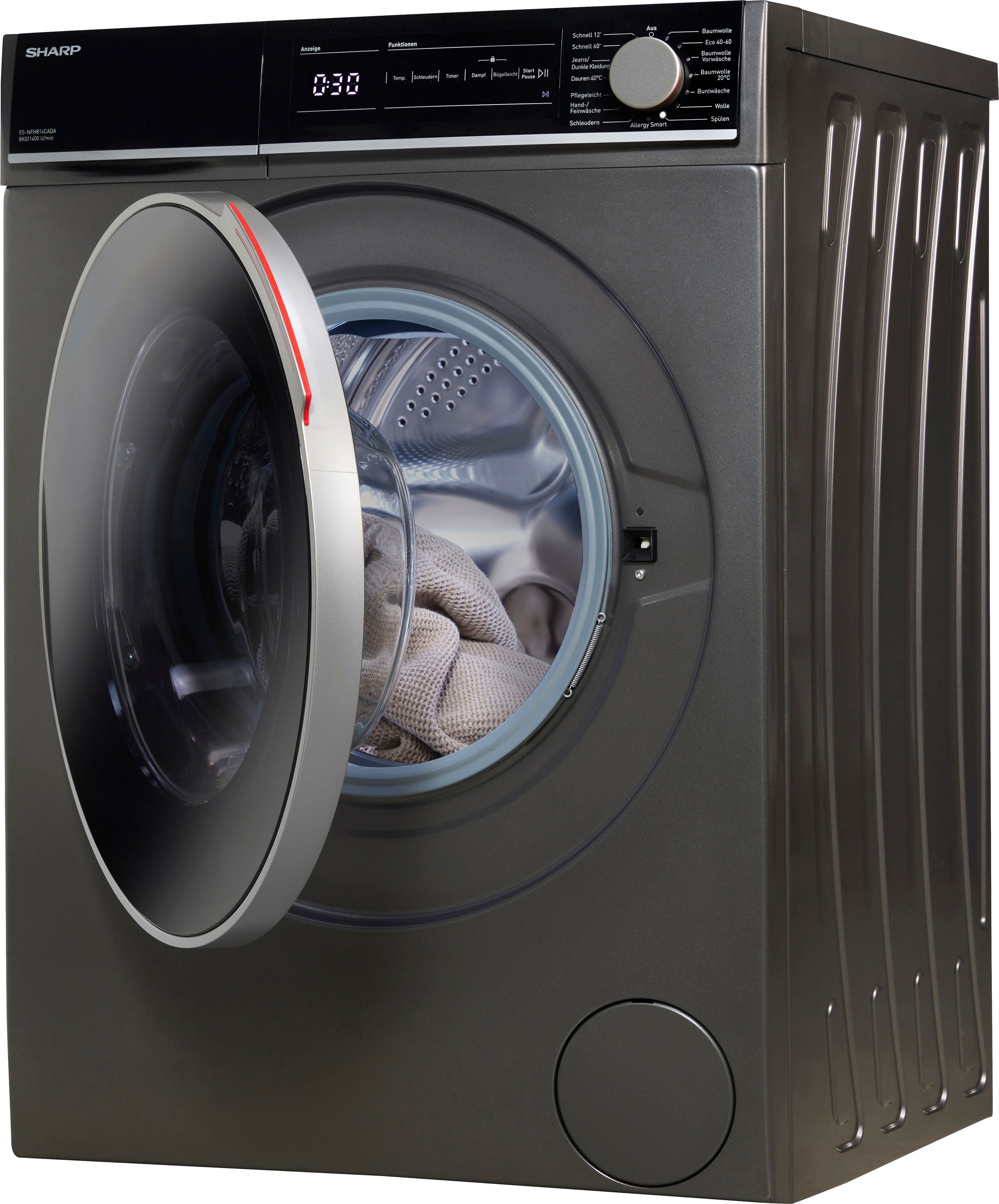Sharp Waschmaschine ES-NFH814CADA-DE, 8 kg, 1400 U/min