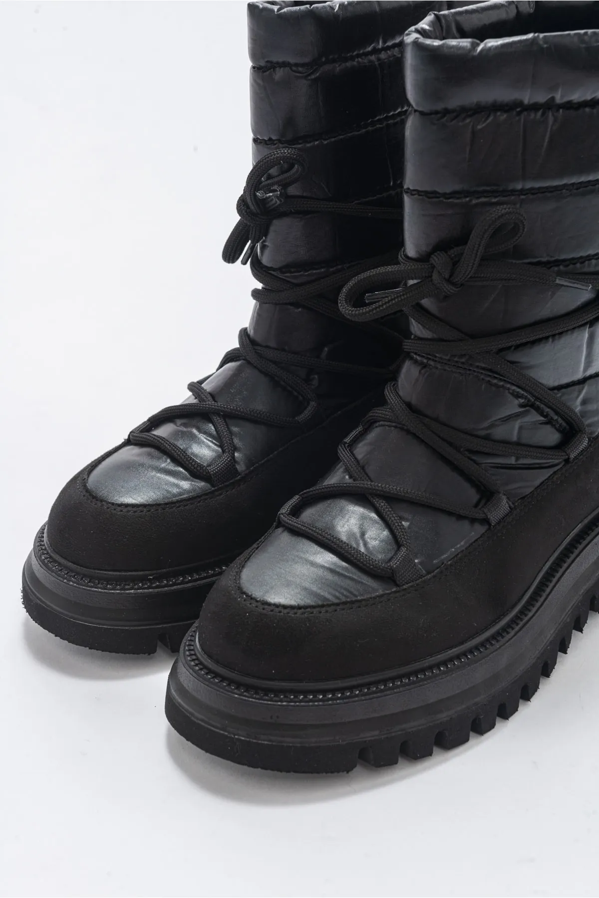 LuviShoes  Weld Damen-Schneestiefel aus schwarzem Wildleder